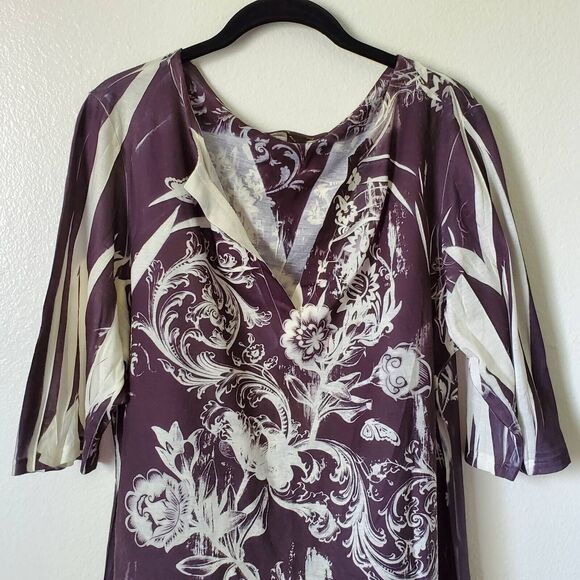 Mushka By Sienna Rose Womens XL Tunic Top Black Sublimation 3/4 Sleeve Stretch - Picture 3 of 13